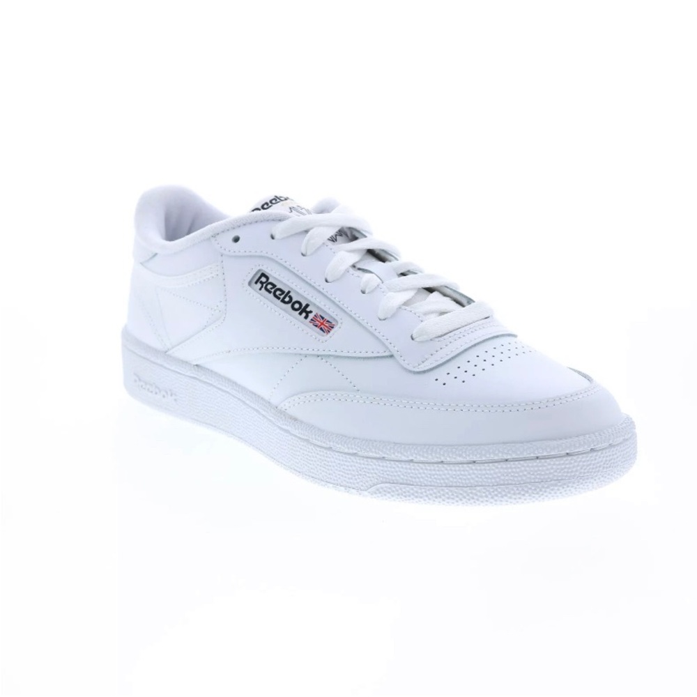 Reebok Club C 85 Mens White Leather Lace Up Lifestyle Sneakers Shoes